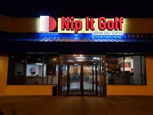 This is the front of Nip as seen at night.