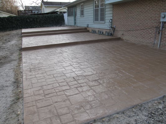 Stamped concrete patio