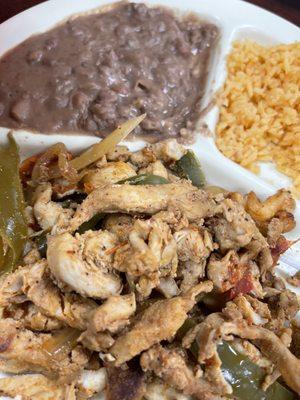 The chicken fajita plate