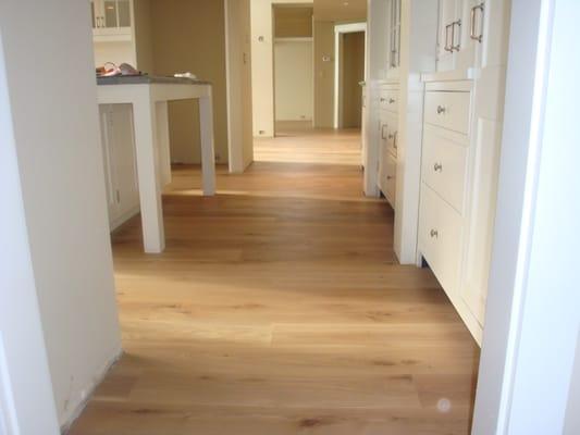 Wide Plank White Oak Install with custom stain