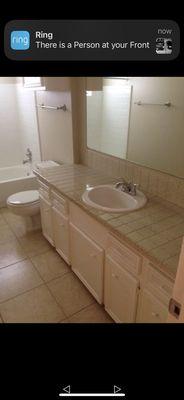 Bathroom.. notice the counters and the tub.. was charged for both to resurface.