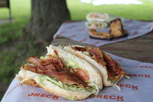 Picnic with a BLT, Tuna Salad, and brookies