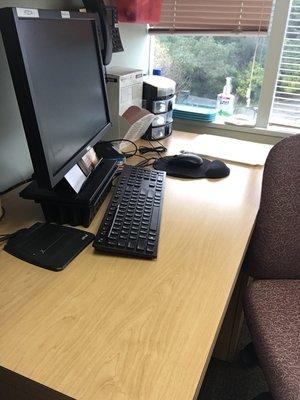 Very clean and organized desk area