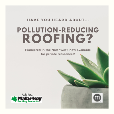 Innovative roofing can actually reduce air pollution! Call and ask how this works!