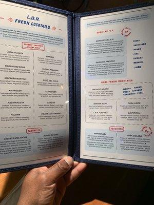 Drink menu!