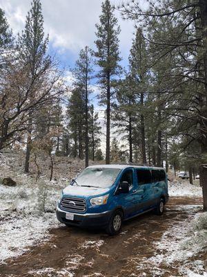 Second campsite, woke up to snow!