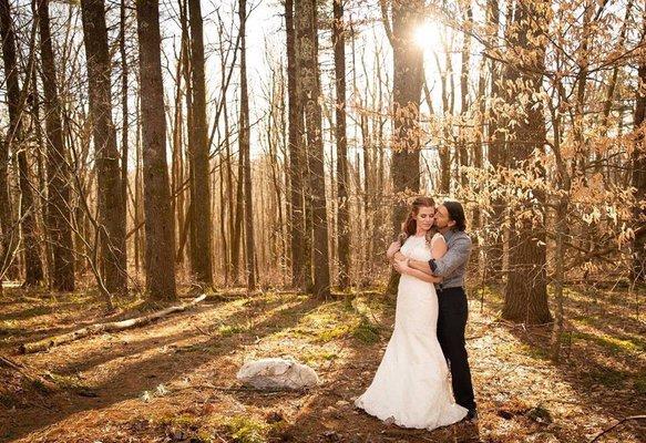 Elopement photo of couple in Asheville Mountains