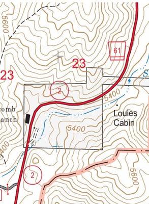 The location on the topo map.