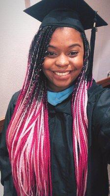 Two tone pink braids