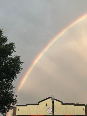 Rainbow we saw our the window.