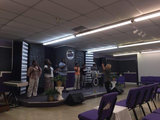 Praise team rehearsal