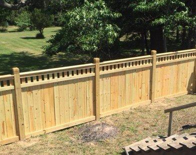 Check out this custom 6' high solid board fence with hand made Victorian accent. Available only at R&T Fence Inc.