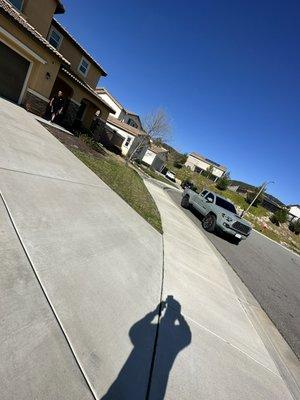 Lawn mowed and edge and blow