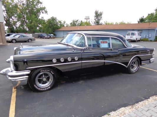 FOR SALE: RARE 1955 Black Buick Roadmaster 2 dr. Coupe Contact us at (847) 546-4416 if interested.