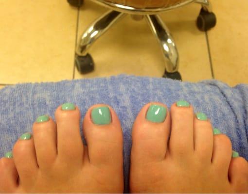 VIP pedicure by Lahn (spelling?). A little summer fun in December!