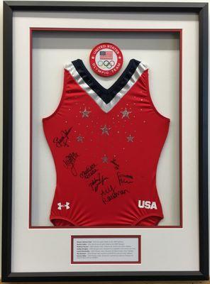 Framed Signed Olympic Gymnastics Leotard