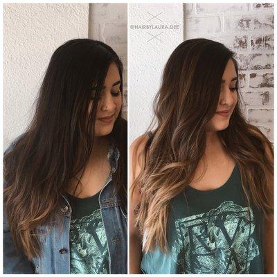 Before and after balayage session #1 (text for bookings*** 562.257.6164 @hairbylaura.dee