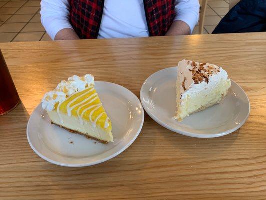 Homemade in house Cheesecake (Lemon) and Homemade in house Coconut Cream Pie