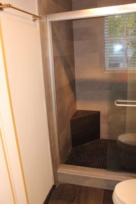 Custom built shower seat