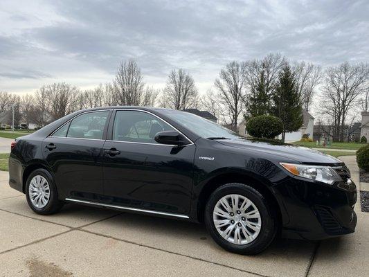 This Toyota Camry received our Bronze Detailing Package, which includes Rain-X Rain Repellent and Meguiar's Ultimate Insane Tire Shine