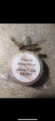 added to our Wedding Guests Gift Bags that were waiting for them when they checked in.