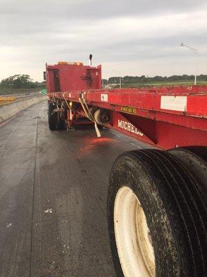 For Dad- Hi Flat Trailer to carry road barriers 8-18-2017