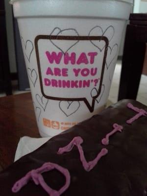 A personalized coffee and donut...can't get better than this!