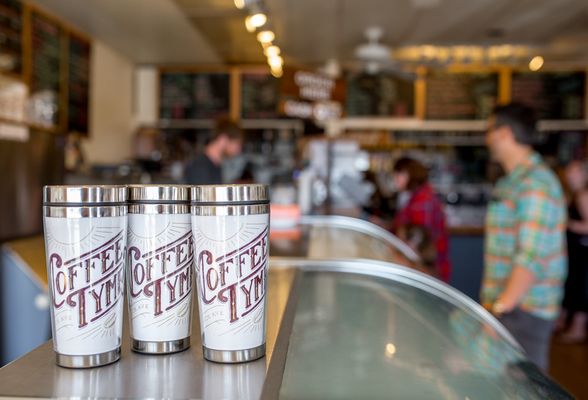 Stainless steel travel mugs