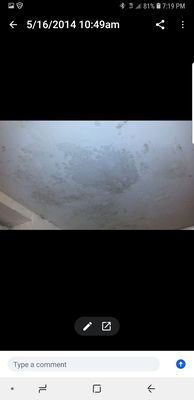 bathroom ceiling its mold. we would bleach every week never helped