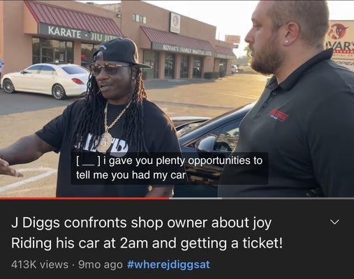 Owner getting confronted by J Diggs