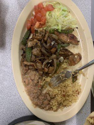 Chicken fajita plate