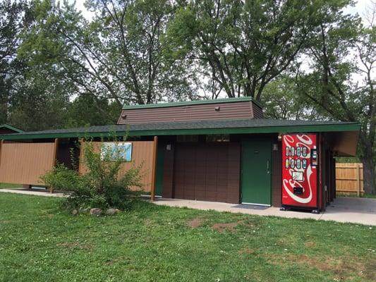 Front of bathrooms/shower/laundry located at front of campground.