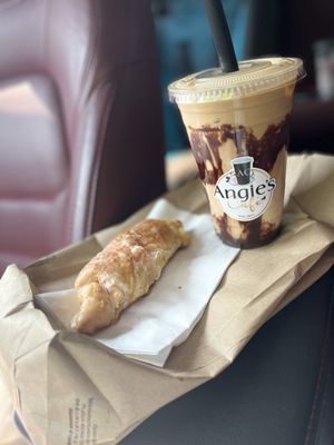 Homemade pastry  and Iced Mocha