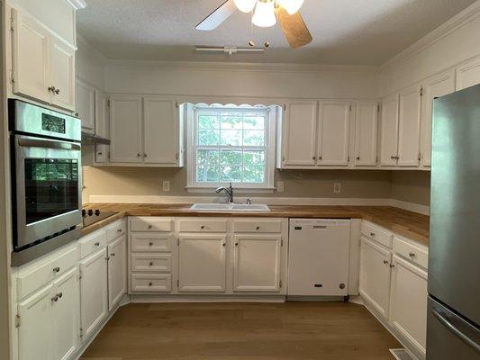 Not all kitchen remodels are complete renovations. When a home is outdated, it may only need New counters, floors, fixtures and appliance