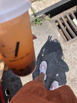 Thai Tea Milk Cap with boba