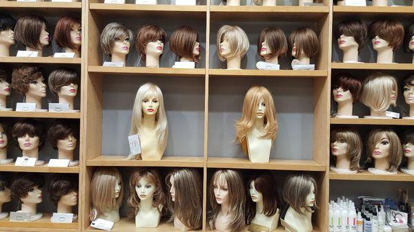 Large selection of wigs by Louis Ferree, Estetica, Gabor and Raquel Welch