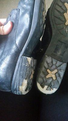 These were my boot heels before the repair.