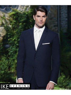 Ike Behar Navy "Collin" Suit - Modern Slim Fit, 2 Button, Notch with Self-Lapel, Super 120's