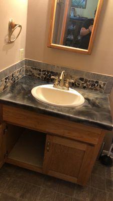 Custom epoxy countertop in guest bath #1