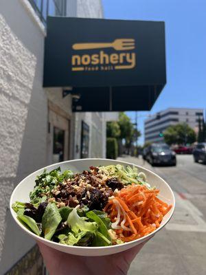 Noshery x East Side Banh Mi salad with roasted caramel pork