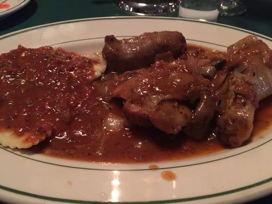 Combo cacciatore with ravioli.