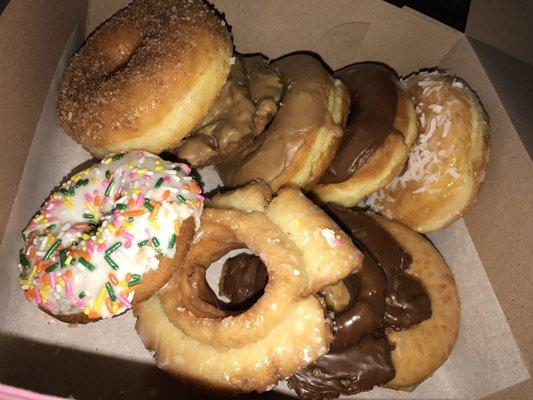 9 donuts, spent about $8