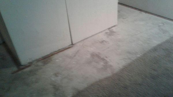 my bedroom half carpet concrete floor