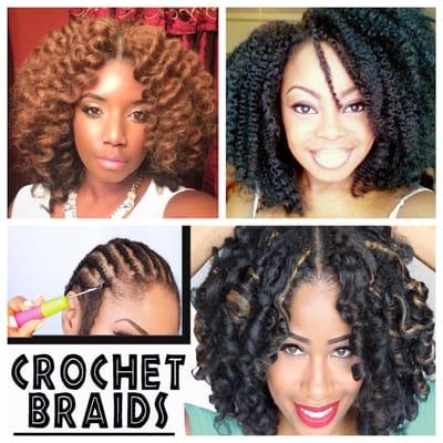 Crochet braids with different curls..