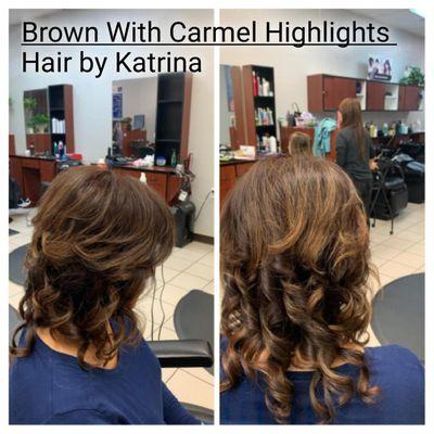 Brown w/caramel highlights