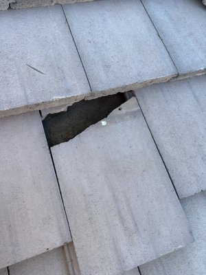 Roof shingle before repair by San Tan Vally Handyman , serving Gilbert, Mesa and Chandler AZ too