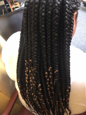 Very long jumbo feedin and box braids