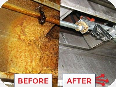 Kitchen Exhaust Cleaning Before/After Photo