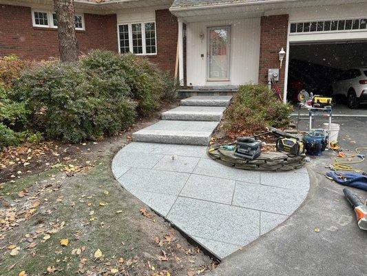 Granite walkway and granite steps