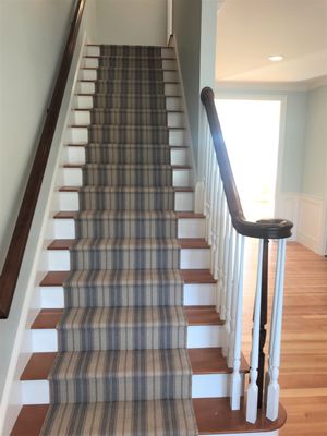 Couristan stripe runner installed by Paramount Rug Co.